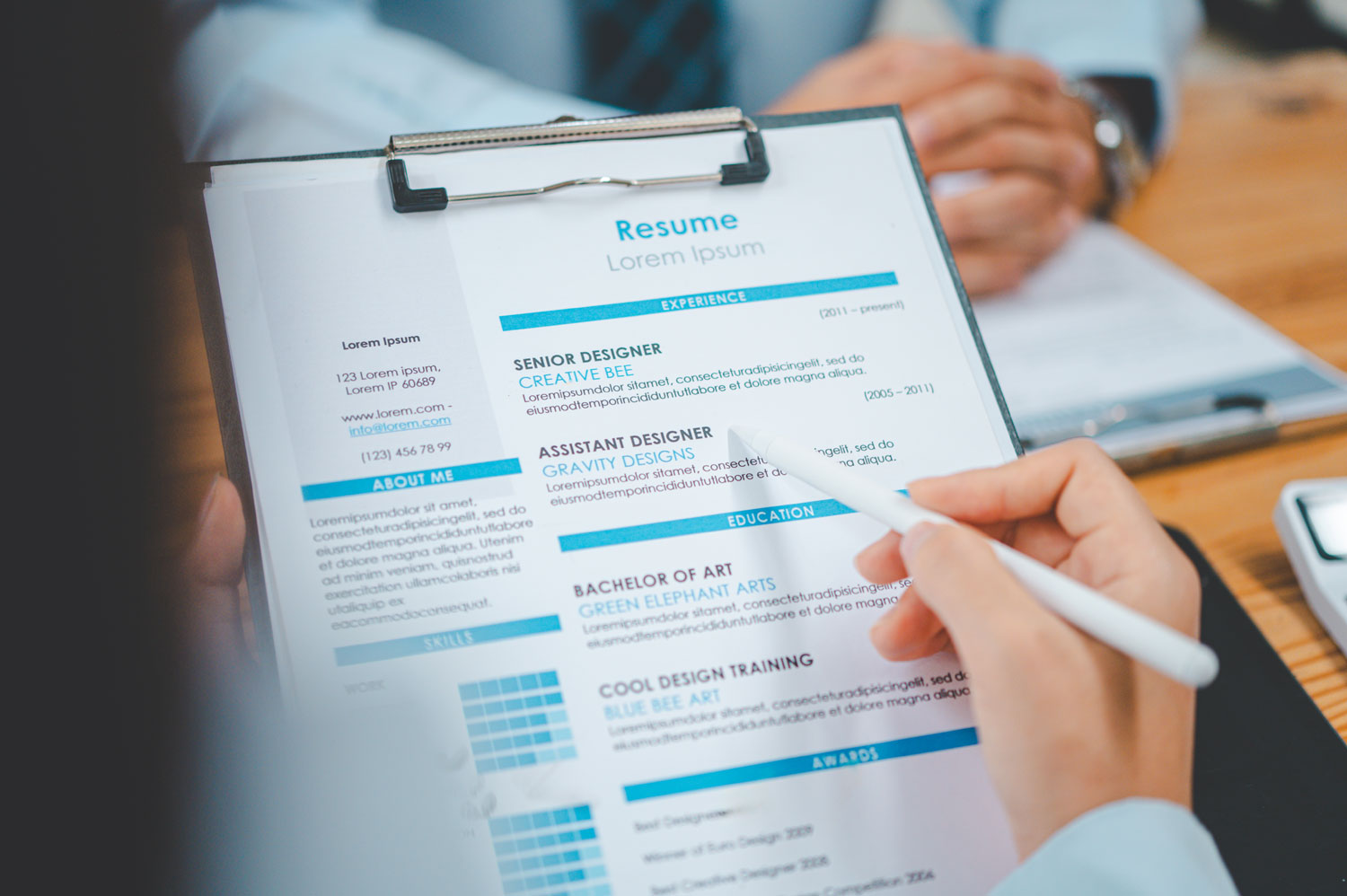 Reviewing a resume for a pharmacy job application